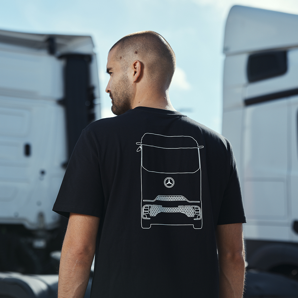 Truck Outline T-Shirt Schwarz